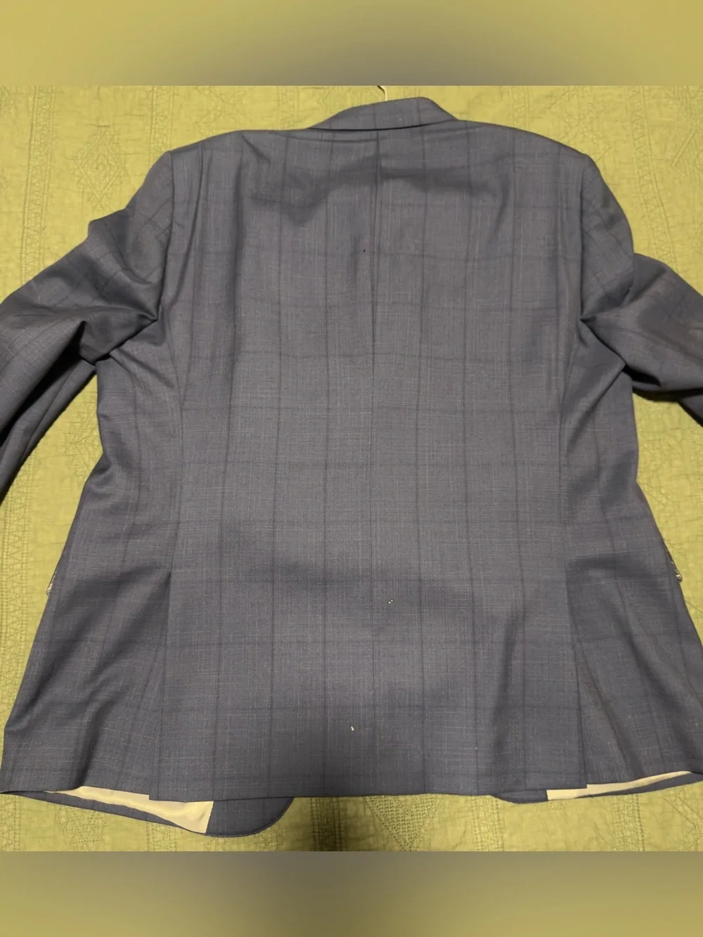 Hart Schaffner Marx Men’s Blue Plaid 2 Piece Suit 48R Made in USA